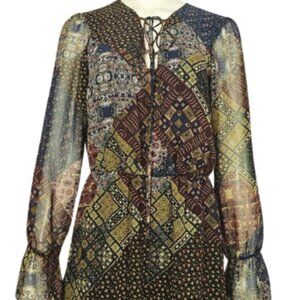 Women's Junior Printed Burgandy Romper